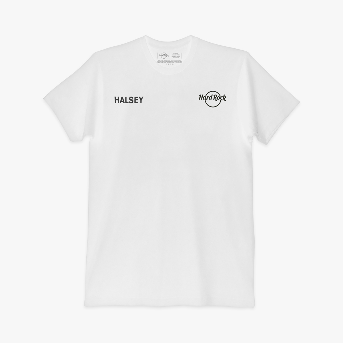 Halsey Adult Fit Tee in White with Logo and Back Design image number 4