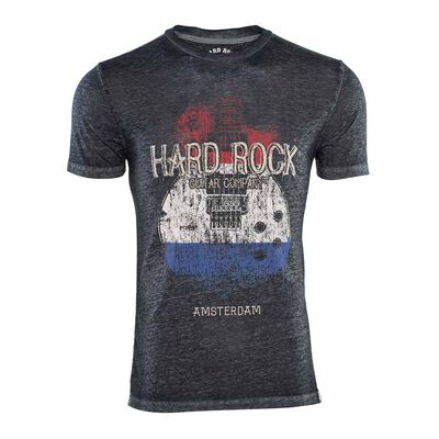 Men's Burnout Flag Guitar Graphic Tee