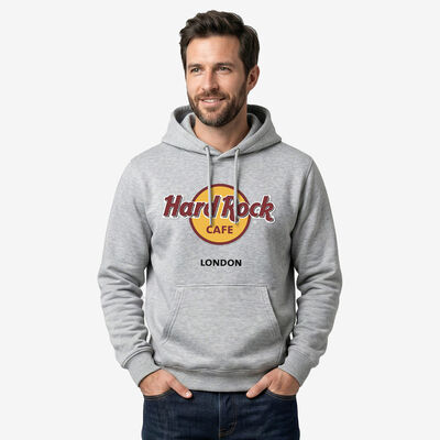 Adult Fit High Def Classic Logo Fleece Hoodie in Grey