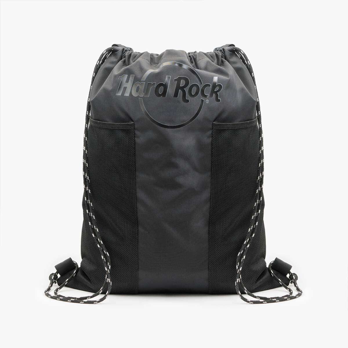 Nylon Drawstring Bag in Black