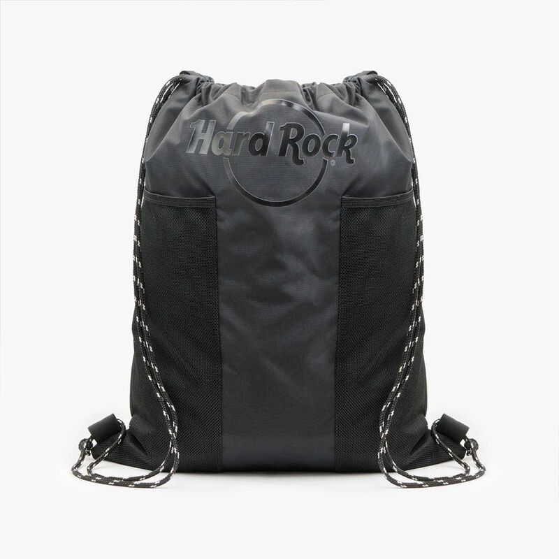 Nylon Drawstring Bag in Black | Online Rock Shop display picture 3
