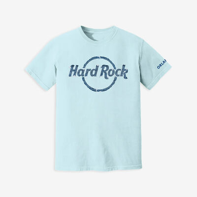 Raw Edge Logo Tee in Blue