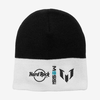 Messi x Hard Rock Beanie in Black and White Messi x Hard Rock Beanie in Black and White
