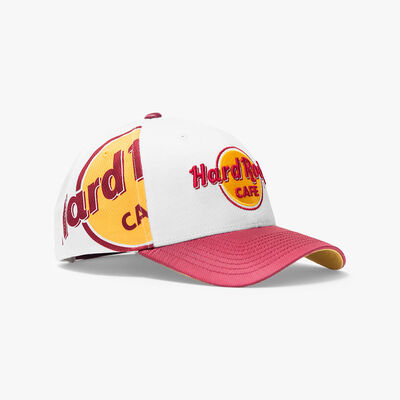 Color Block Crop Logo Hat in White Color Block Crop Logo Hat in White