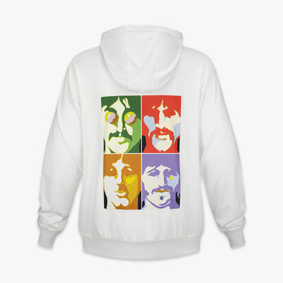 The Beatles Portrait UPF Hoodie in White The Beatles Portrait UPF Hoodie in White