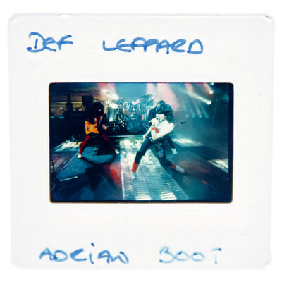 Def Leppard Boxed Original 35MM Photograph in Acrylic Case