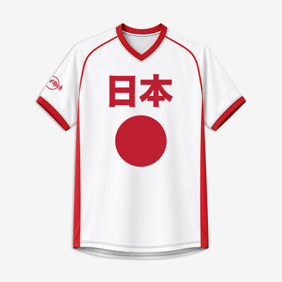 Japan Soccer V-Neck Tee in White