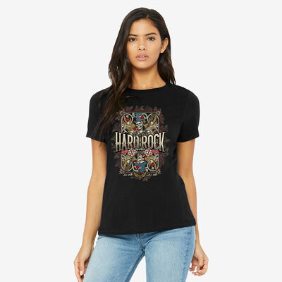 Ladies Fit Skeleton Card Tee in Black Ladies Fit Skeleton Card Tee in Black