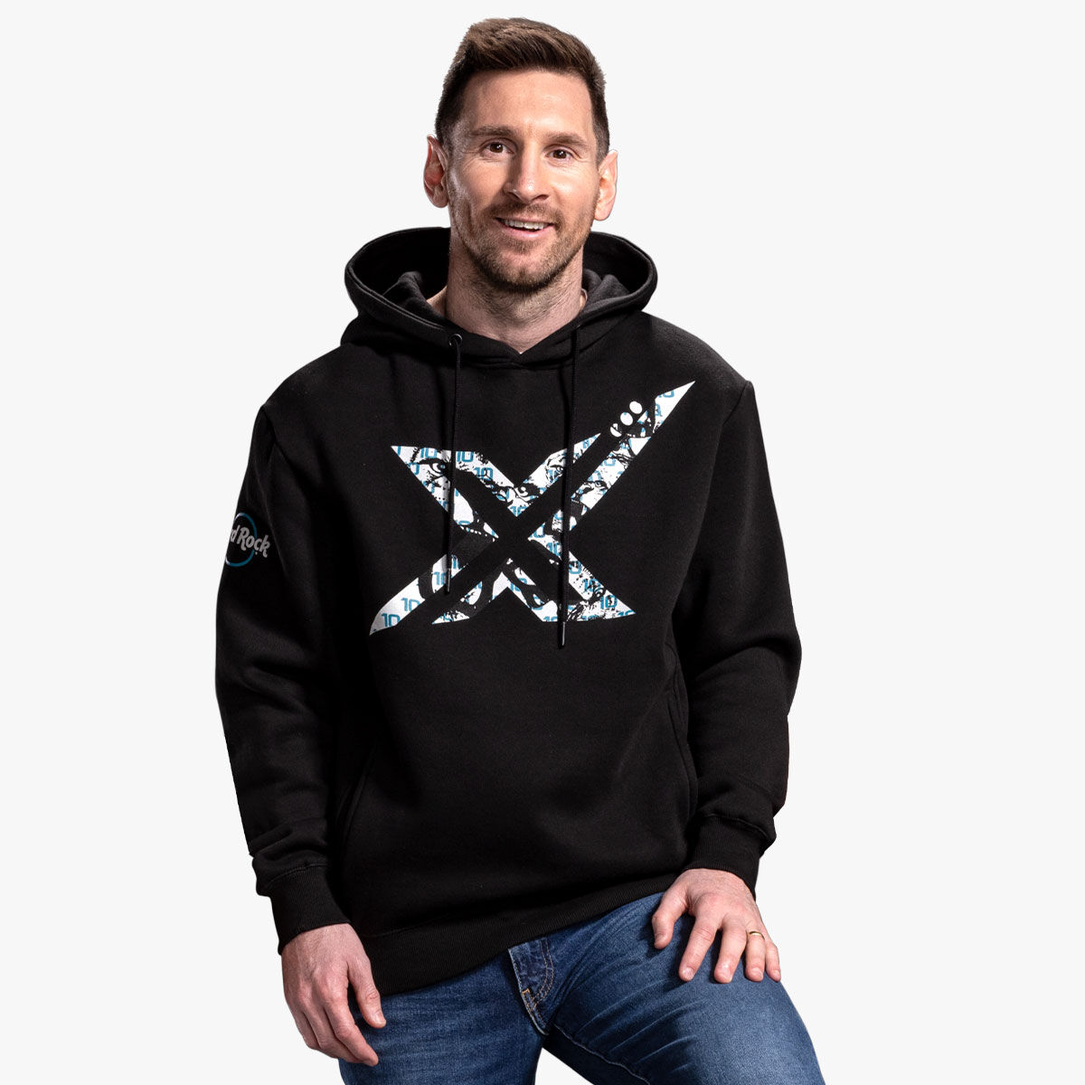 Messi x Hard Rock Adult Fit Hoodie in Black Online Rock Shop