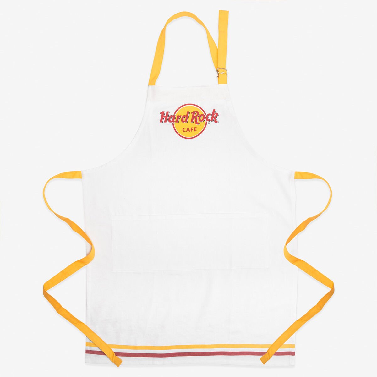 Hard Rock Cafe Logo Apron in White with Crimson Trim