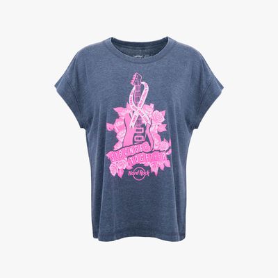 Pinktober Ladies Dropshoulder Tee in Vintage Navy Pinktober Ladies Dropshoulder Tee in Vintage Navy