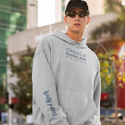 Red Bull F1 Racing Adult Fit Hoodie in Heather Grey Red Bull F1 Racing Adult Fit Hoodie in Heather Grey