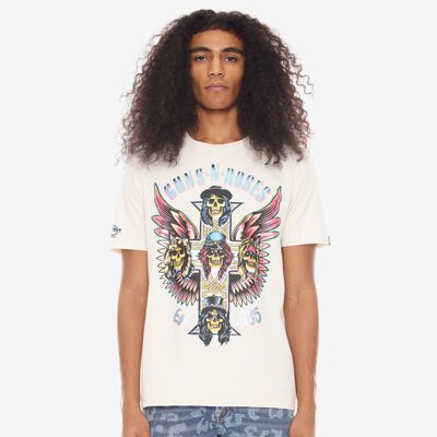 Hard Rock x Cult GNR Metallic Tee in Winter White