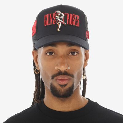 Hard Rock x Cult GNR Mesh Embroidered Trucker Hat in Black
