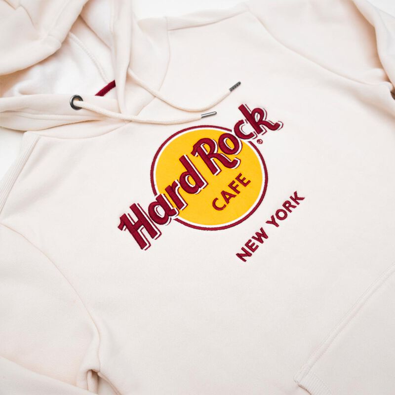 Hard Rock Elevated Classic Cream Raised Embroidery Logo Hoodie image number 6