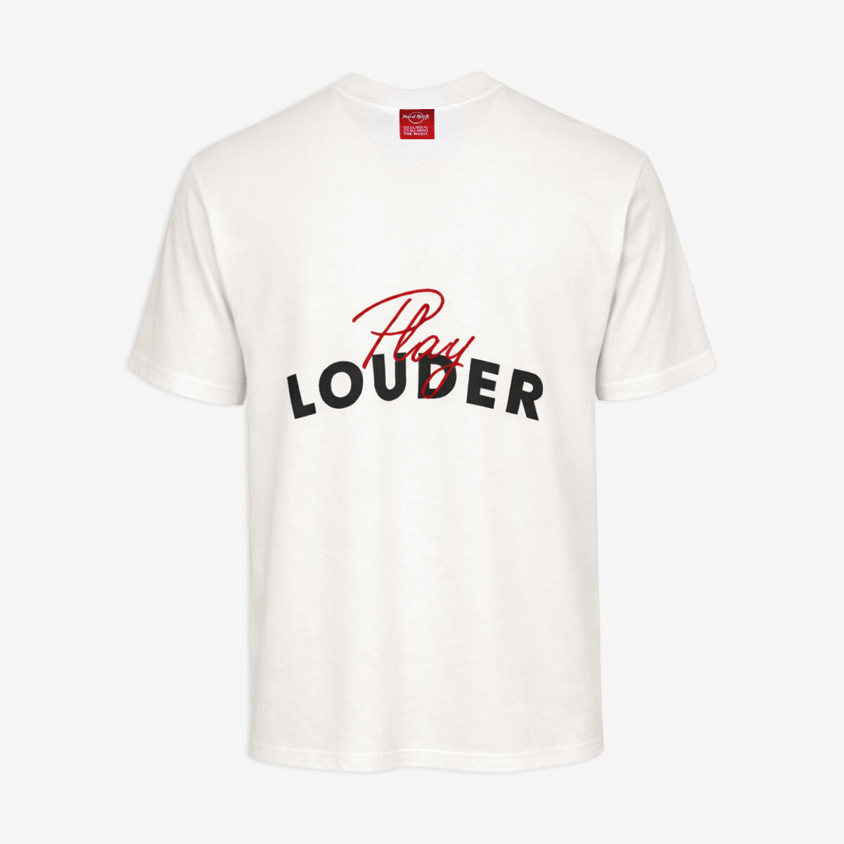 Hard Rock Play Louder Tee in Off White | Online Rock Shop