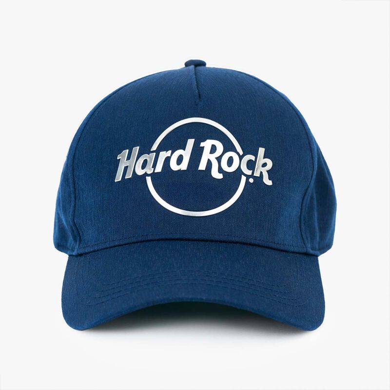 Raised Silver Puff Logo Performance Cap in Navy Online Rock Shop