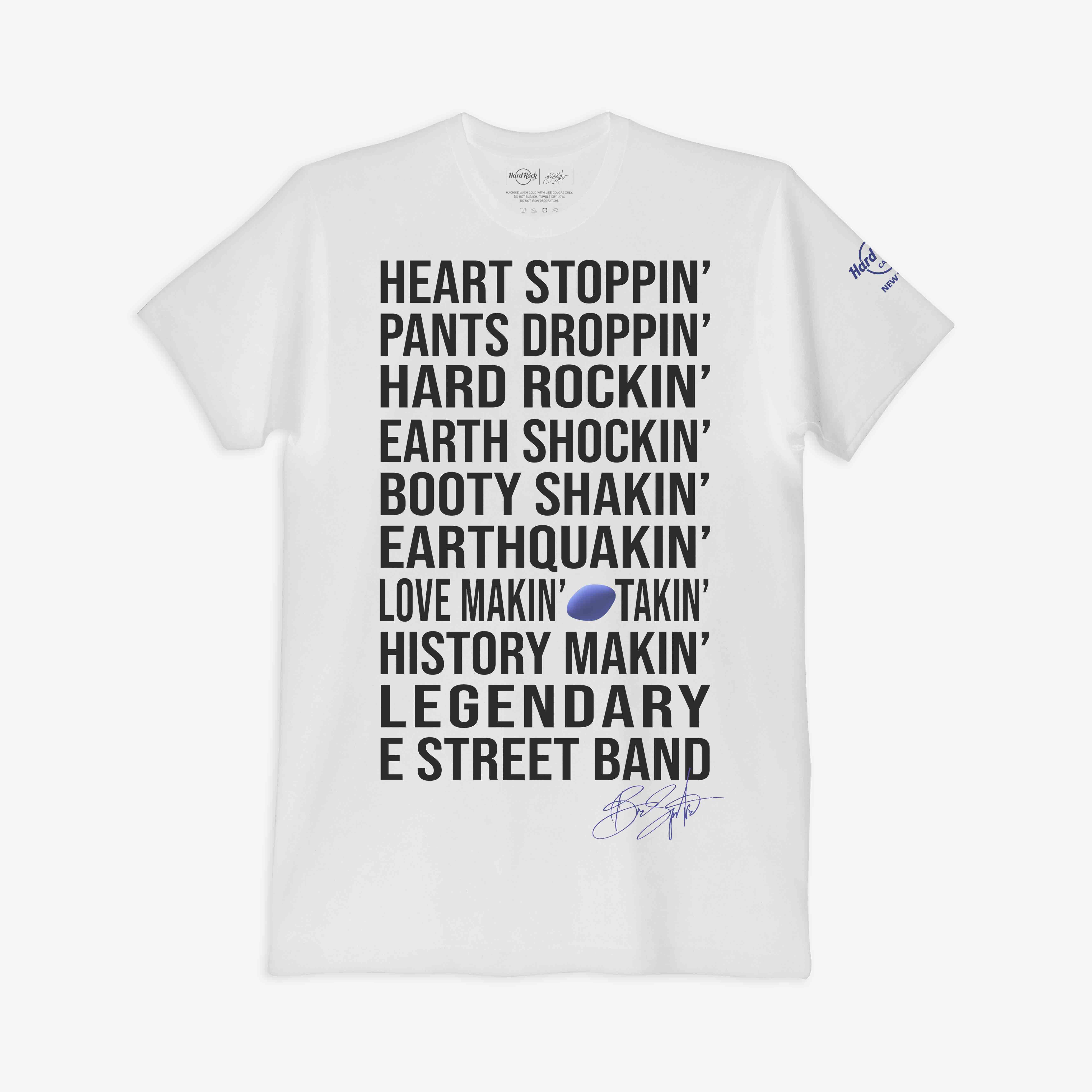 Adult Fit Bruce Springsteen Editorial Tee in White | Online Rock Shop