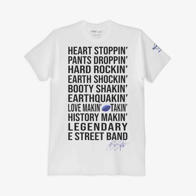 Adult Fit Bruce Springsteen Editorial Tee in White Adult Fit Bruce Springsteen Editorial Tee in White
