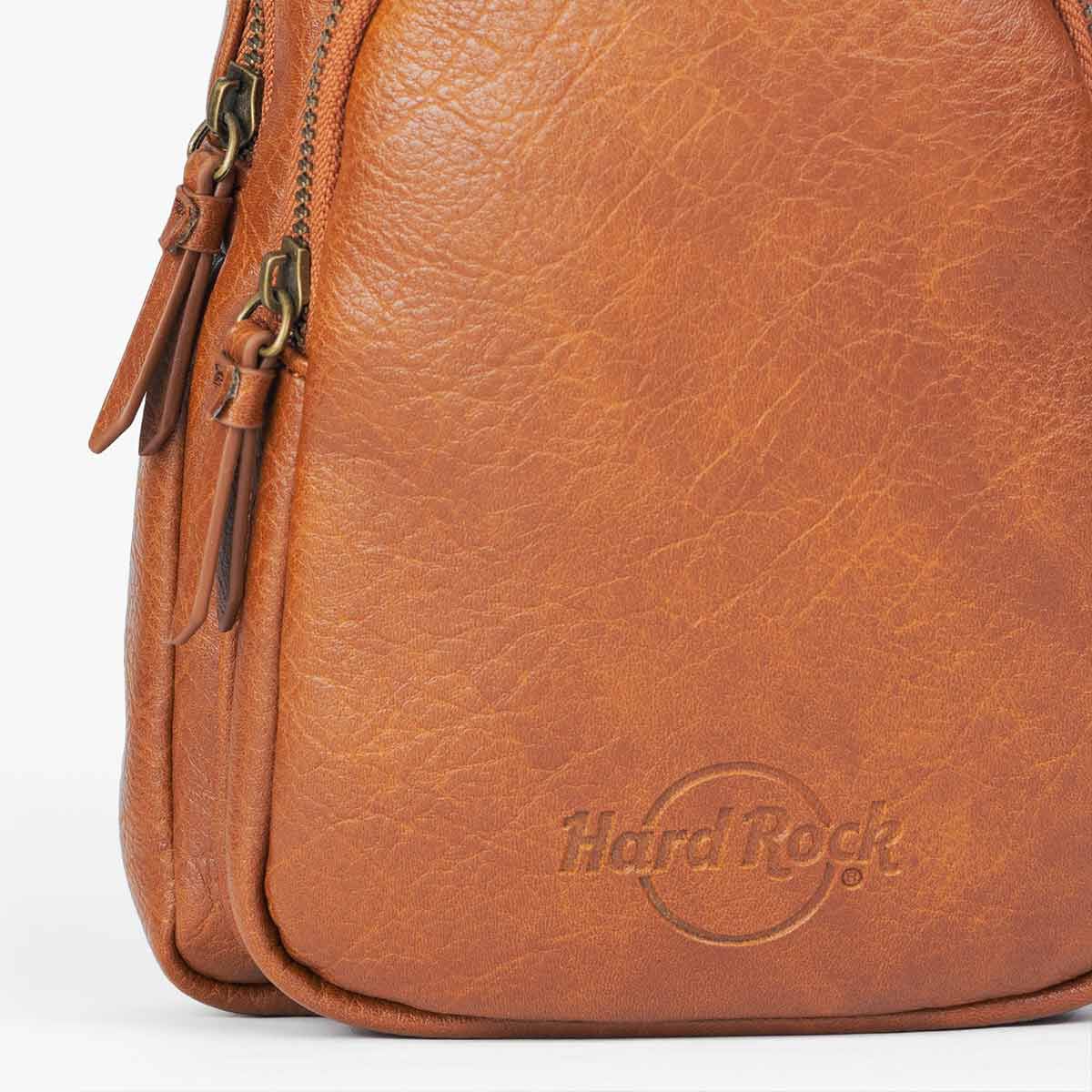 Guitar Strap Crossbody Sling Bag in Cognac Online Rock Shop