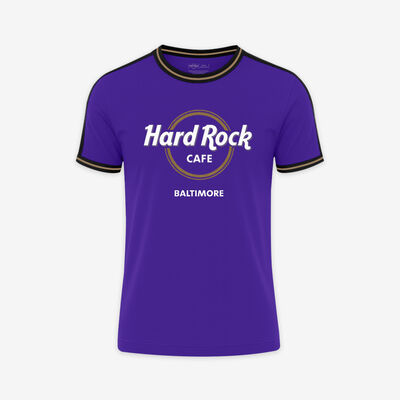 Adult Fit Baltimore Ringer Tee in Purple and Black