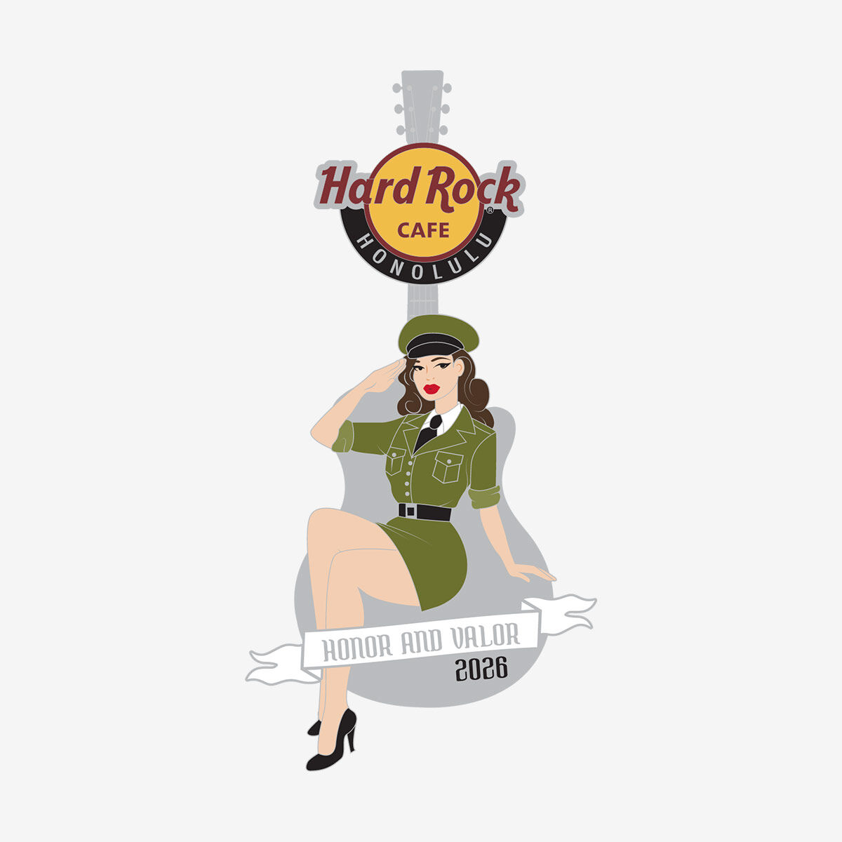 Hard Rock Cafe Honolulu Honor And Valor 2026 Guitar Limited
