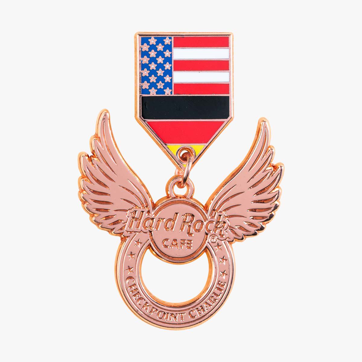 Checkpoint Charlie Wing Medallion Pin | Online Rock Shop