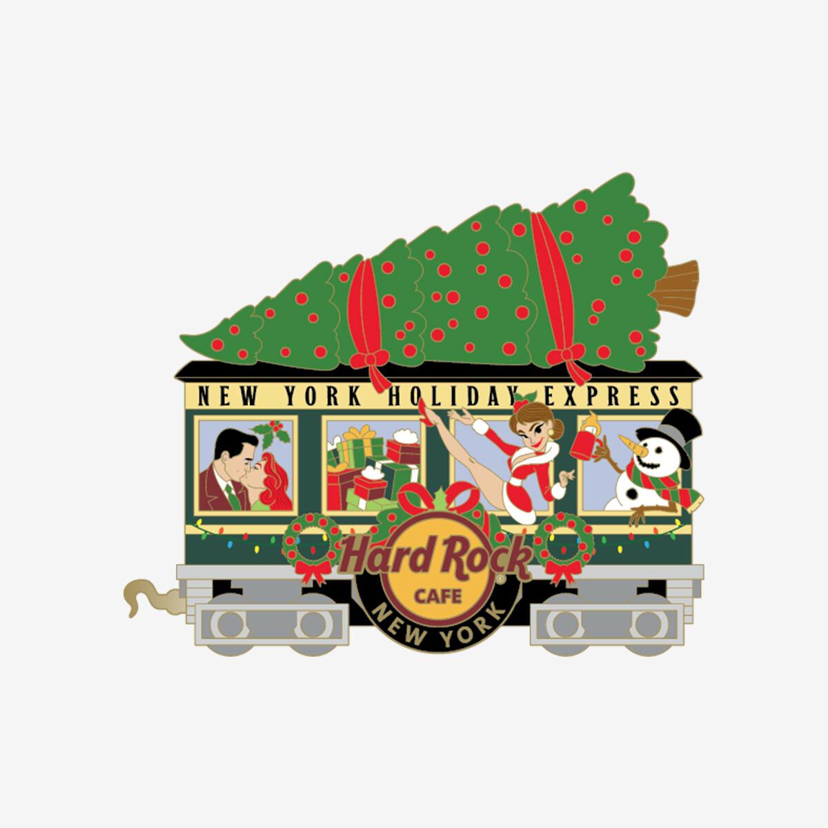 Christmas HOLIDAYS Hard Rock CAFE ピンバッジ Hard Rock Cafe New York Holiday Train and Tree Limited Edition Pin
