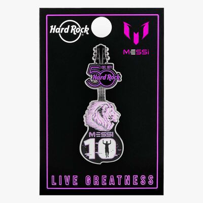 Messi Limited Edition Pin with Lion Head Guitar and Number 10 Design Messi Limited Edition Pin with Lion Head Guitar and Number 10 Design