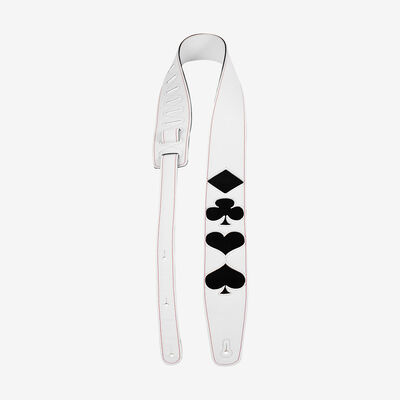 Leather and Suede Guitar Strap in White Leather and Suede Guitar Strap in White
