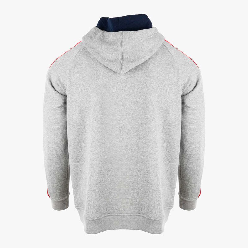 Red Bull Double Layer Hoodie in Grey with Sleeve Print Piping Details image number 3