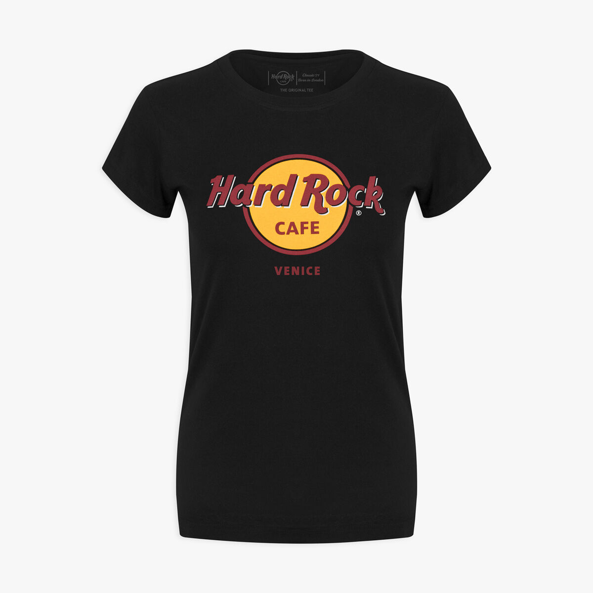 Women's Black Classic Hard Rock Logo Tee | Online Rock Shop