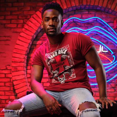 Guitar Company Adult Fit Tee in Red Cross Skull Roses Guitar Company Adult Fit Tee in Red Cross Skull Roses