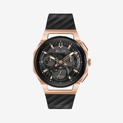 Bulova Mens CURV Black Chronograph
