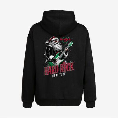 Santa Live Zip Front Holiday Hoodie Black Santa Live Zip Front Holiday Hoodie Black