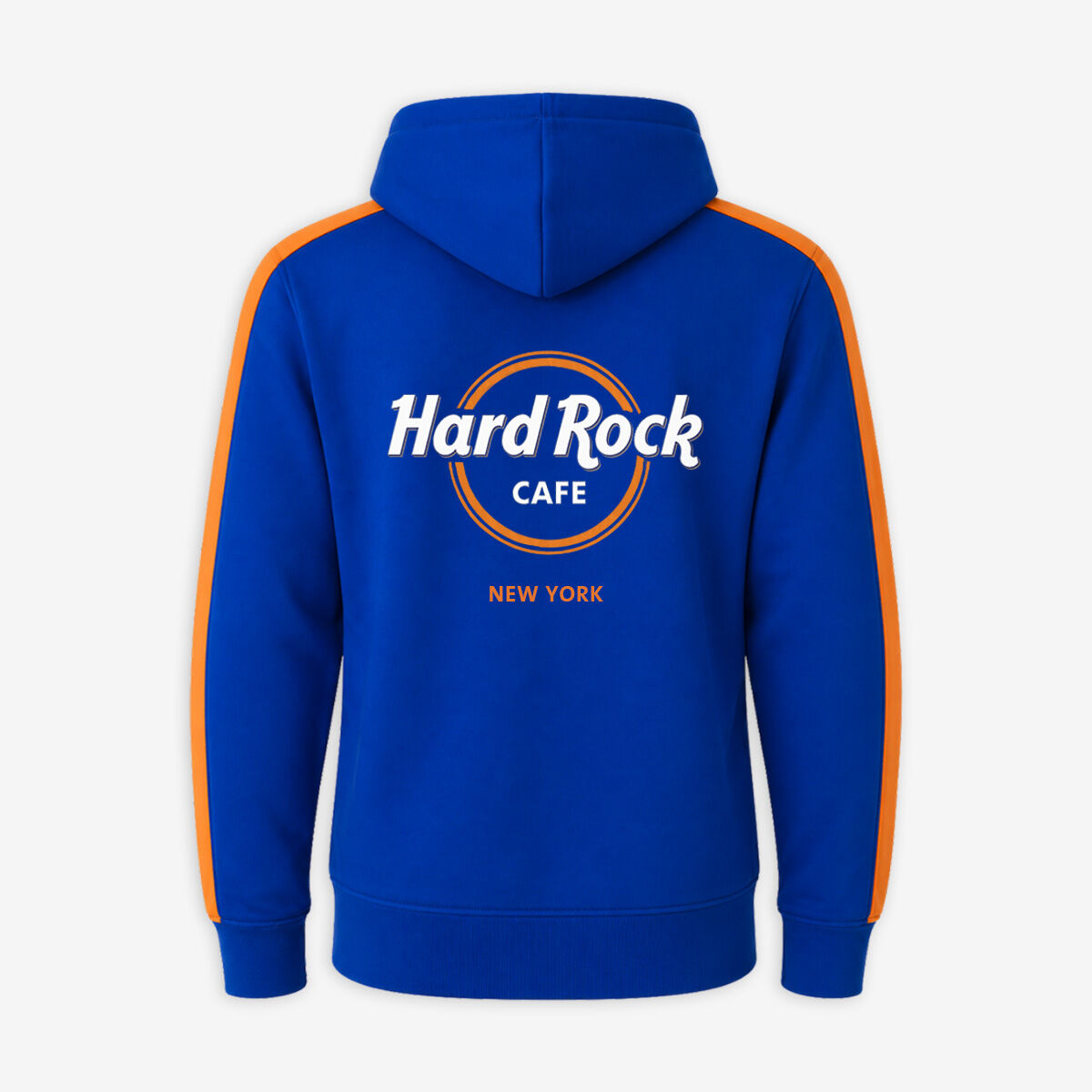 Hard Rock Cafe New York City Full Zip Fleece Hoodie Blue Orange