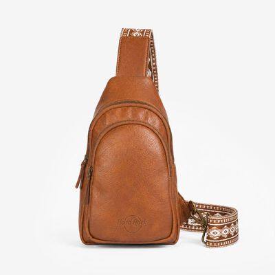 Guitar Strap Cross Body Bag in Cognac