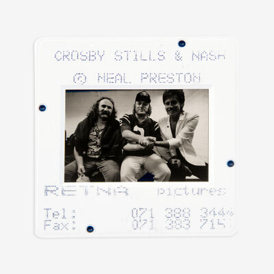 Crosby Stills Nash & Young Boxed Original 35MM Photograph in Acrylic Case