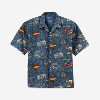 Adult Fit Camp Springsteen Button Shirt in Blue