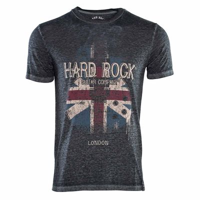 Men's Burnout Flag Guitar Graphic Tee