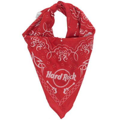 Logo Skull & Guitars Bandana Red Logo Skull & Guitars Bandana Red
