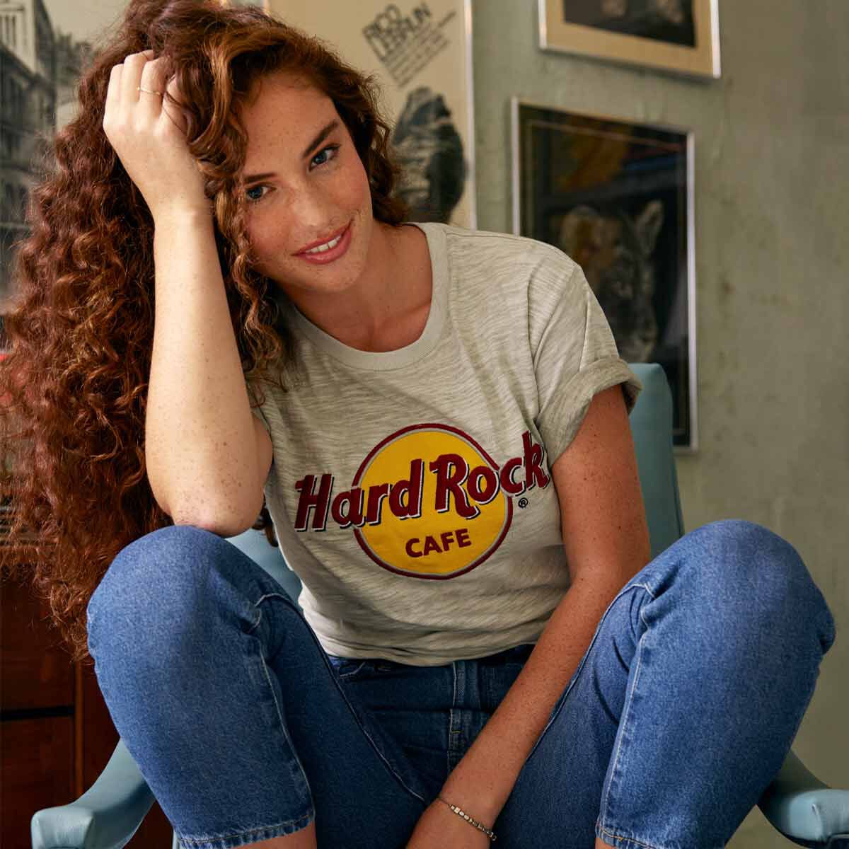 Hard Rock Adult Fit Elevated Classic Grey Tee