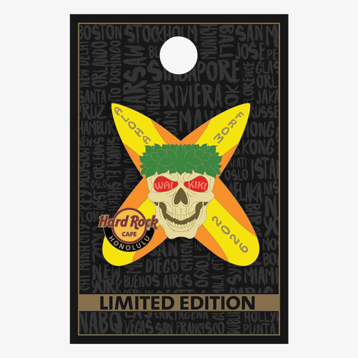 Hard Rock Cafe Honolulu 2026 Surf Skull Limited Edition Pin