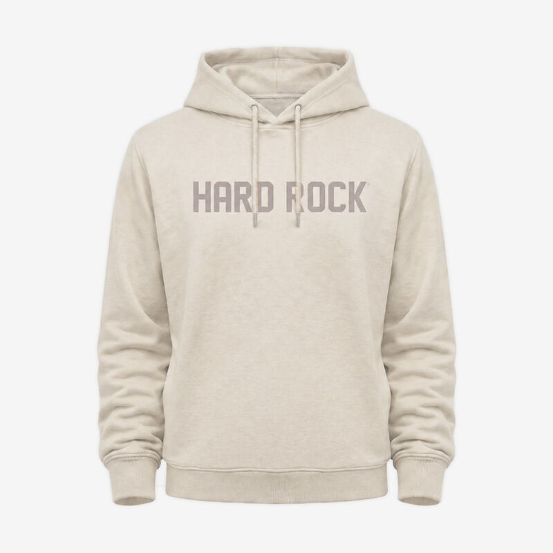 Hard Rock Comfy Fleece Pullover Hoodie in Beige | Online Rock Shop