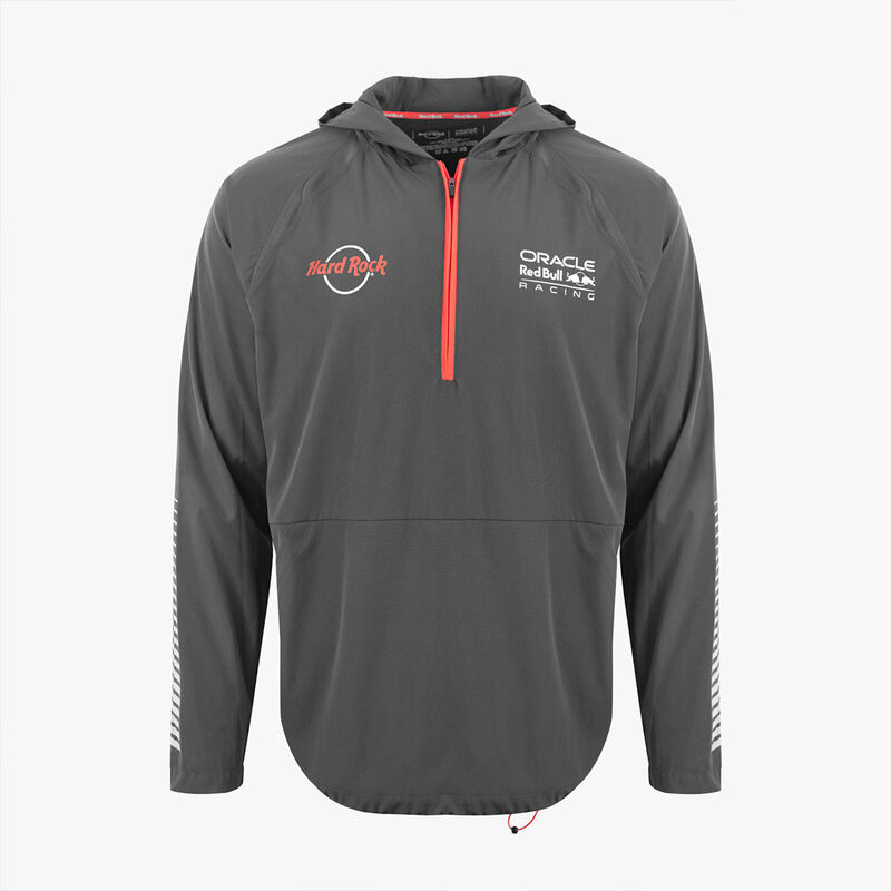 Mens Oracle Red Bull Racing Hooded Quarter Zip Grey | Online Rock Shop