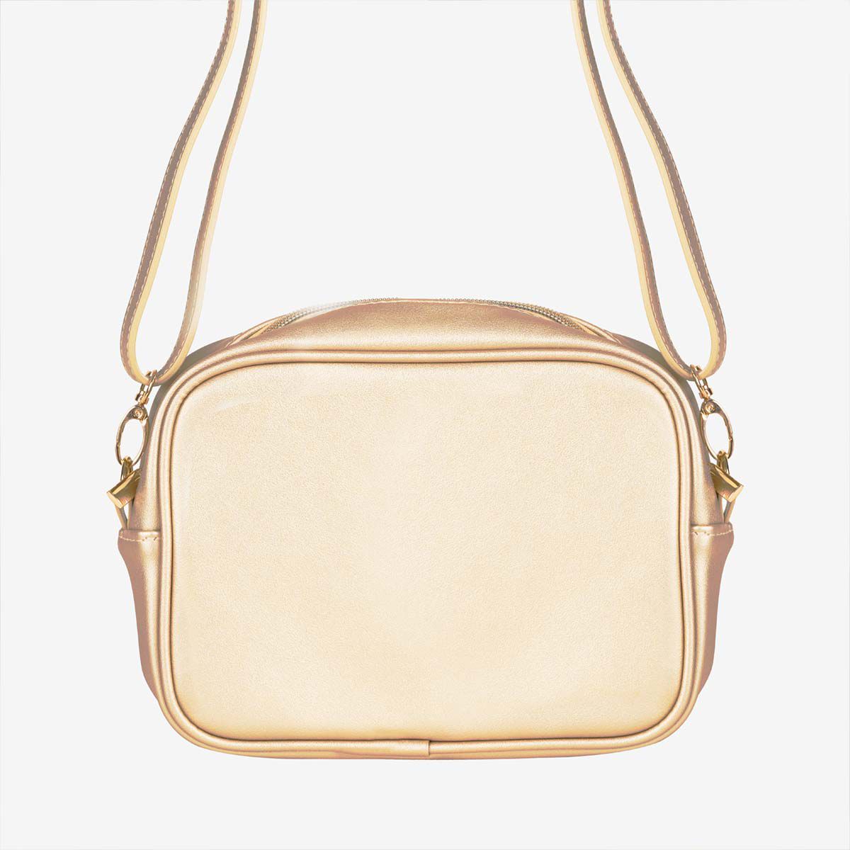 Gold Hard Rock Music Festival Crossbody Bag with Mottos