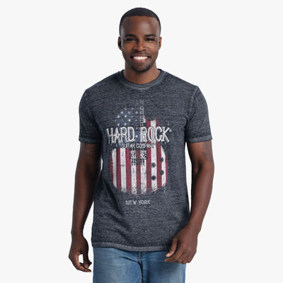 Men's Burnout Flag Guitar Graphic Tee Men's Burnout Flag Guitar Graphic Tee