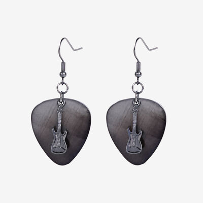 Hematite Guitar Pick Earrings Hematite Guitar Pick Earrings
