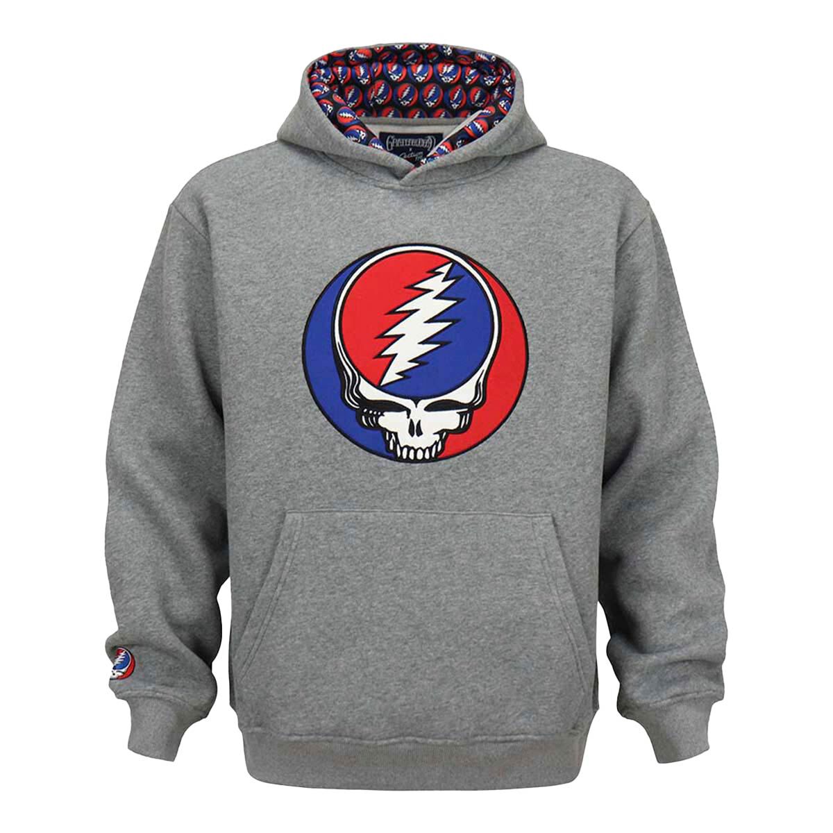 The Grateful Dead Classic Grey Hoodie with Bold Big Stealie Online Rock Shop