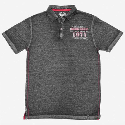 Guitar Company Polo in Grey with Red Stitching Guitar Company Polo in Grey with Red Stitching